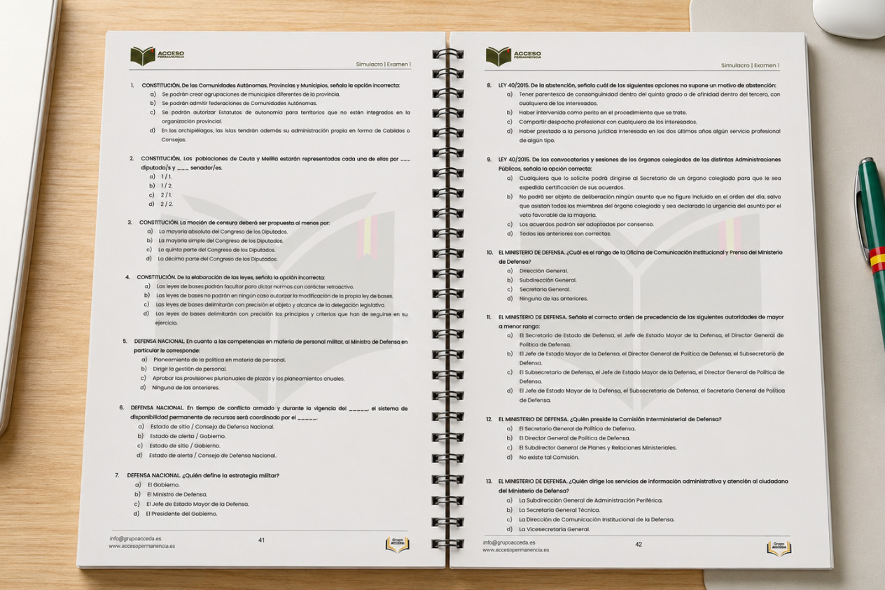 PACK | Temario Acceso Permanencia + Libro Tipo Test - Imagen 3